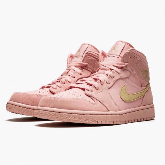 Jordan 1 Mid Coral Gold Dame/Herre 852542-600 Jordan sko