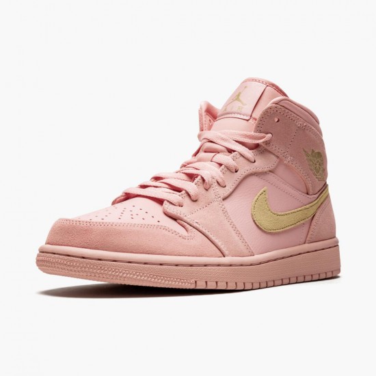 Jordan 1 Mid Coral Gold Dame/Herre 852542-600 Jordan sko