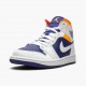 Jordan 1 Mid Royal Blue Laser Orange Dame/Herre 554724-131 Jordan sko