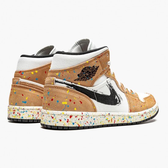 Jordan 1 Mid SE Brushstroke Dame/Herre DA8005-100 Jordan sko