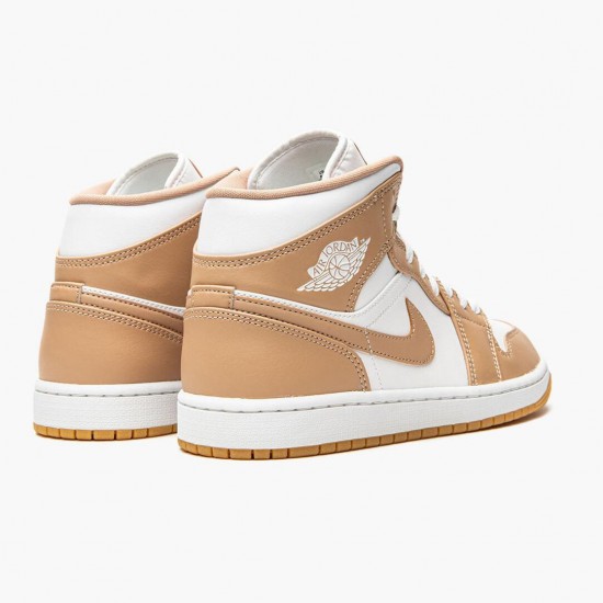 Jordan 1 Mid Tan Gum Dame/Herre 554724-271 Jordan sko