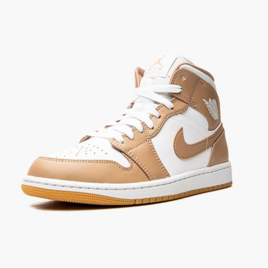 Jordan 1 Mid Tan Gum Dame/Herre 554724-271 Jordan sko