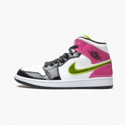 Jordan 1 Mid White Black Cyber Pink Herre CZ9834-100 Jordan sko