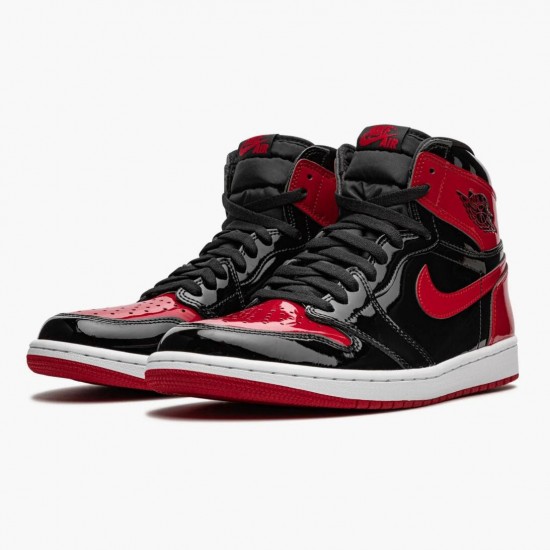 Jordan 1 Retro High OG Patent Bred Red Herre 555088-063 Jordan sko