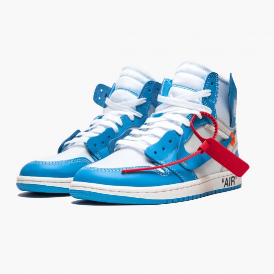 Jordan 1 Retro High Off-White University Blue Dame/Herre AQ0818-148 Jordan sko