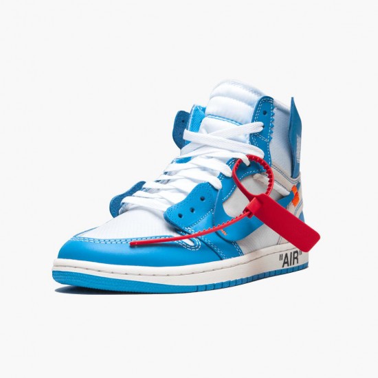 Jordan 1 Retro High Off-White University Blue Dame/Herre AQ0818-148 Jordan sko