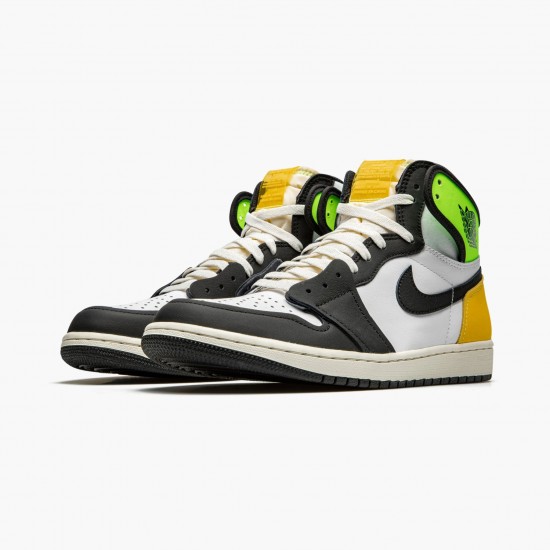 Jordan 1 Retro High White Black Volt University Gold Herre 555088-118 Jordan sko