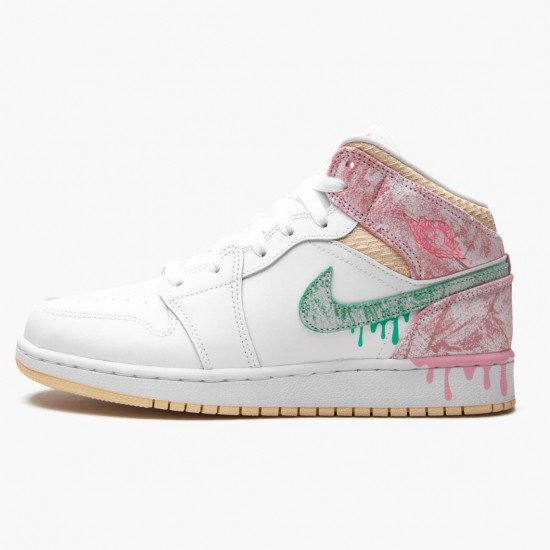 Jordan 1 Mid SE GS Ice Cream Dames DD1666-100 Jordan sko