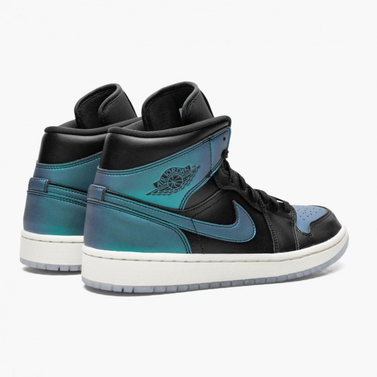 Jordan 1 Mid Iridescent Black Dame/Herre BQ6472-009 Jordan sko