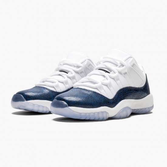 Jordan 11 Low Navy Snakeskin Herre CD6847-102 Jordan sko