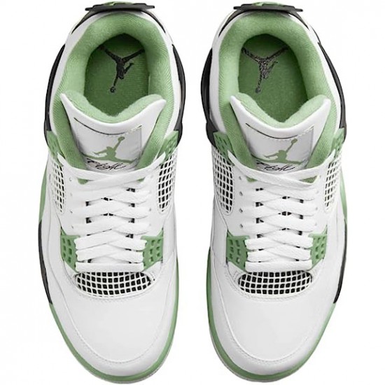 Jordan 4 Retro White Oil Green Dark Ash Herre AQ9129-103 Jordan sko