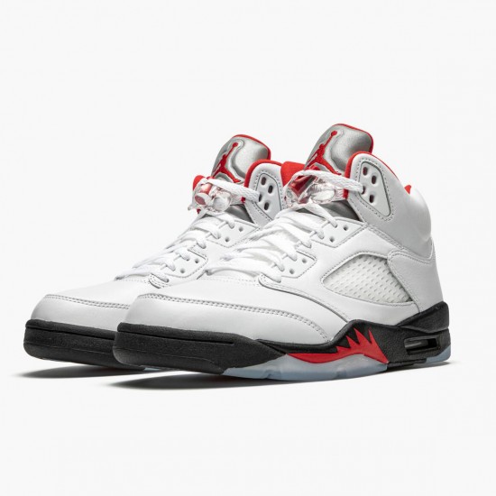 Jordan 5 Retro Fire Red Silver Tongue Herre DA1911-102 Jordan sko