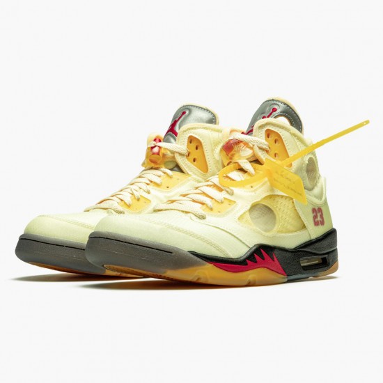 Off-White x Jordan 5 Retro Sail Herre DH8565-100 Jordan sko