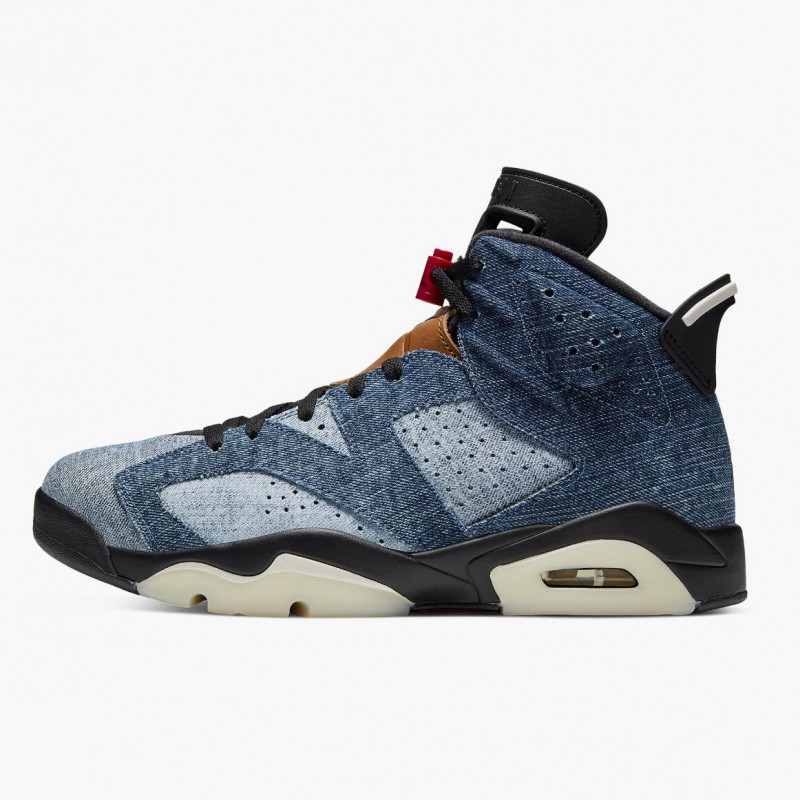 Jordan 6 Retro Washed Denim Dame/Herre 384664-060 Jordan sko