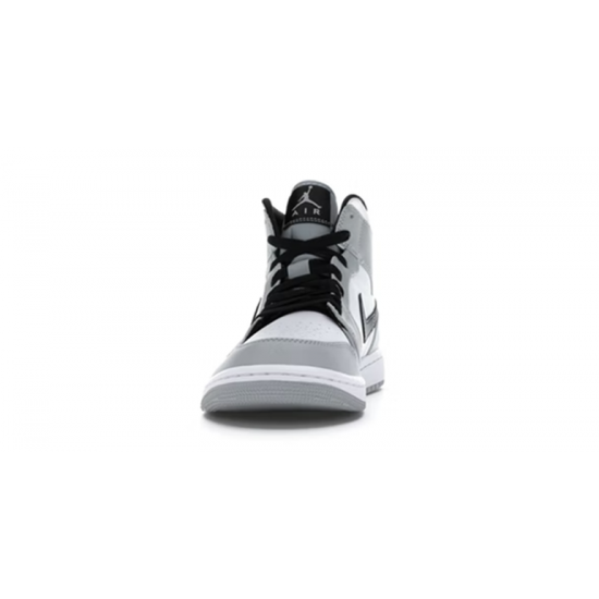 Jordans 1 Mid Light Smoke Gray 554724 092 Gray Jordan Sko