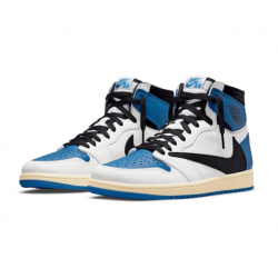 Jordans 1 High SP Fragment Design x Travis Scott Blue DH3227 105 blå Jordan Sko