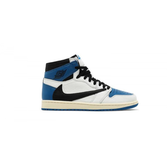 Jordans 1 High SP Fragment Design x Travis Scott Blue DH3227 105 blå Jordan Sko