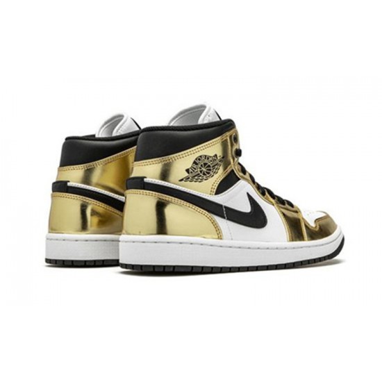 Jordans 1 Mid Metallic Gold DC1419 700 guld Jordan Sko