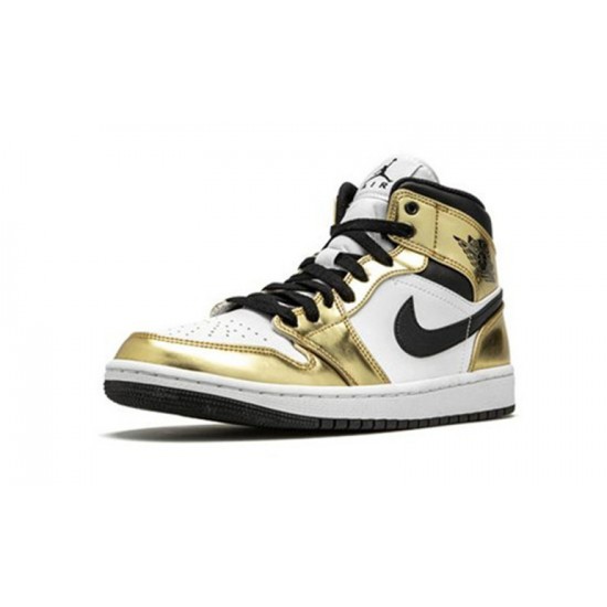 Jordans 1 Mid Metallic Gold DC1419 700 guld Jordan Sko