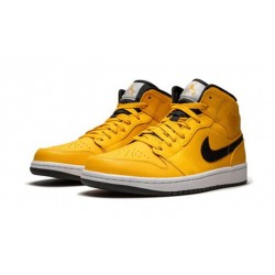 Jordans 1 Mid Taxi Yel UNIVERSITY GOLD 554724 700 guld Jordan Sko