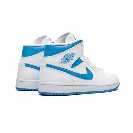 Jordans 1 Mid Sail Light Blue UNIVERSITY BLUE BQ6472 114 blå Jordan Sko