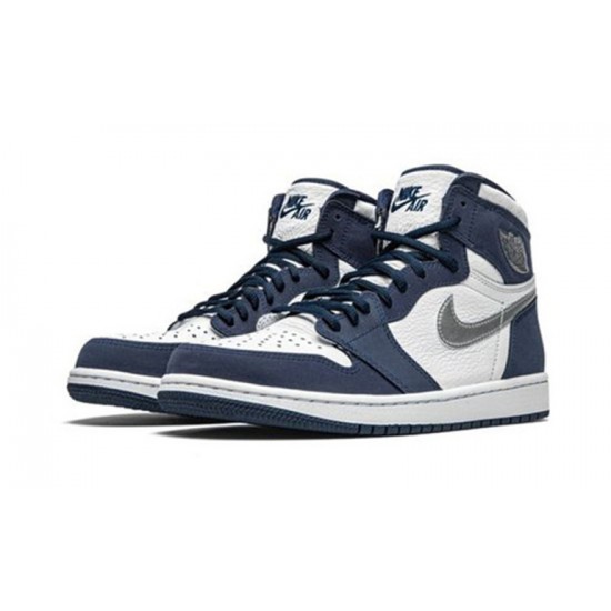 Jordans 1 High night Navy WHITE DC1788 100 hvid Jordan Sko