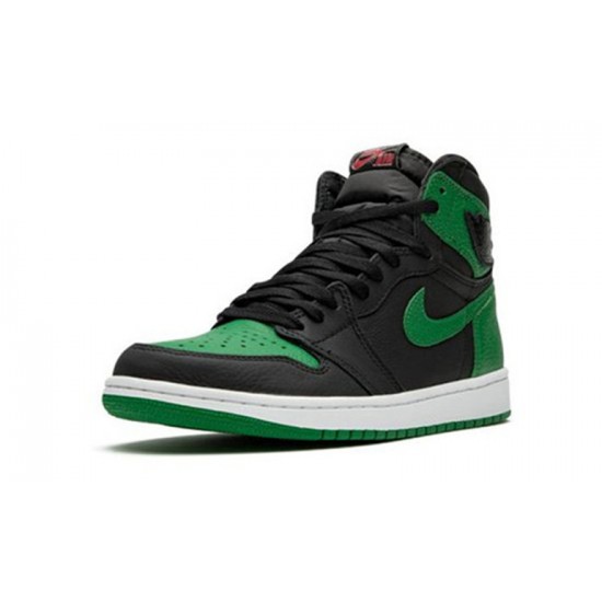 Jordans 1 High Pine Green BLACK 555088 030 sort Jordan Sko