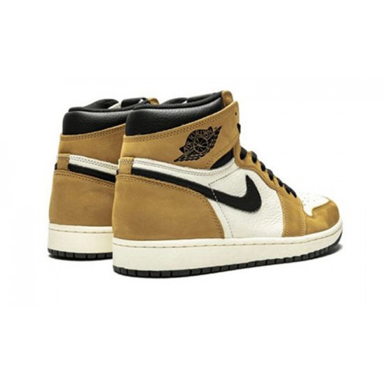 Jordans 1 High Rookie of the Year GOLDEN HARVEST 555088 700 guld Jordan Sko