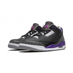 Jordans 3 Court Purple Black Cement BLACK CT8532 050 sort Jordan Sko