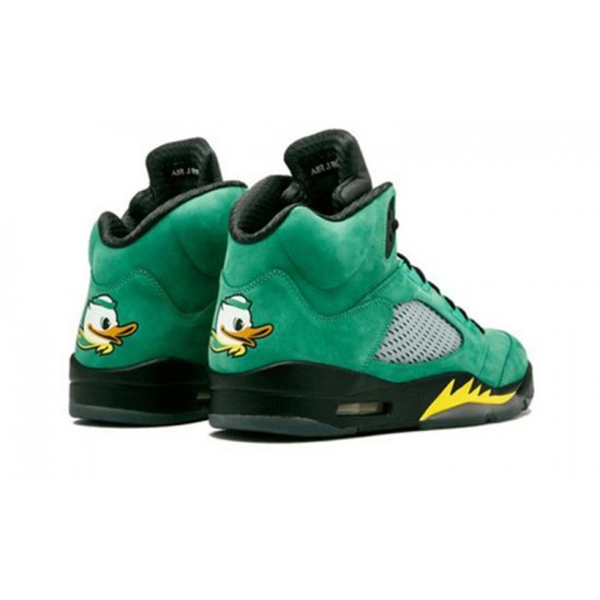 Jordans 5 Retro Oregon Ducks BLACK 454803 535 sort Jordan Sko