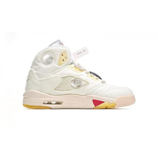 Jordans 5 White Sail CT8480-100 sort Jordan Sko