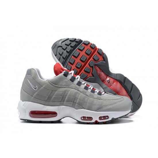 Nike Air Max 95 TT Herre Grå Hvid og Rød Løbesko 