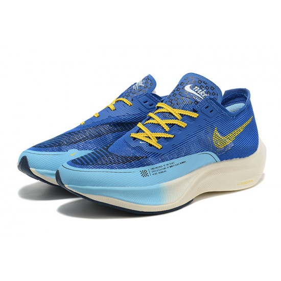 Nike ZoomX VaporFly NEXT Herre Blå Gul Løbesko 