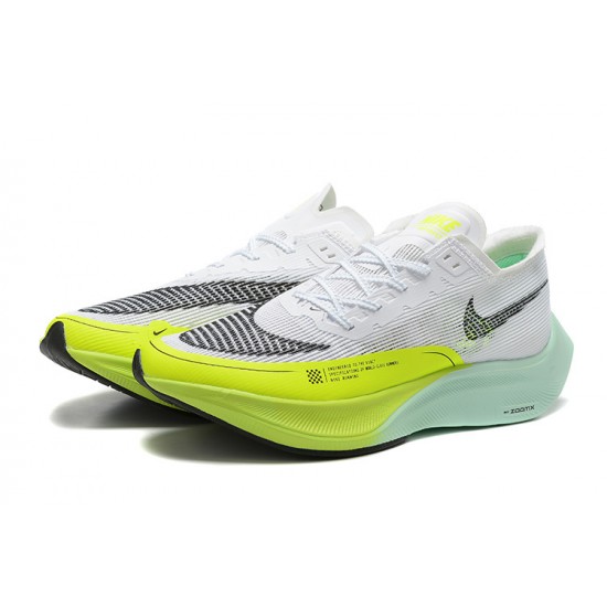 Nike ZoomX VaporFly NEXT Dame/Herre Hvid Gul Løbesko 