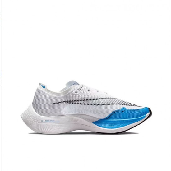 Nike ZoomX VaporFly NEXT Dame/Herre Hvid og Blå Løbesko 