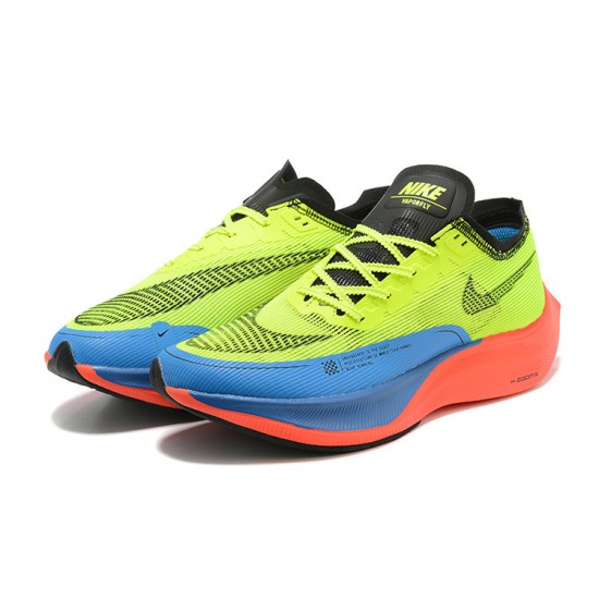 Nike ZoomX VaporFly NEXT Dame/Herre Gul Blå Løbesko 