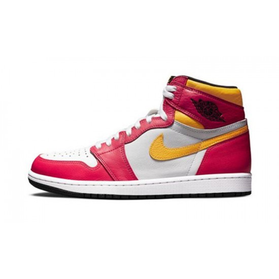 Jordans 1 High Light Fusion Red 555088 603 rød Jordan Sko