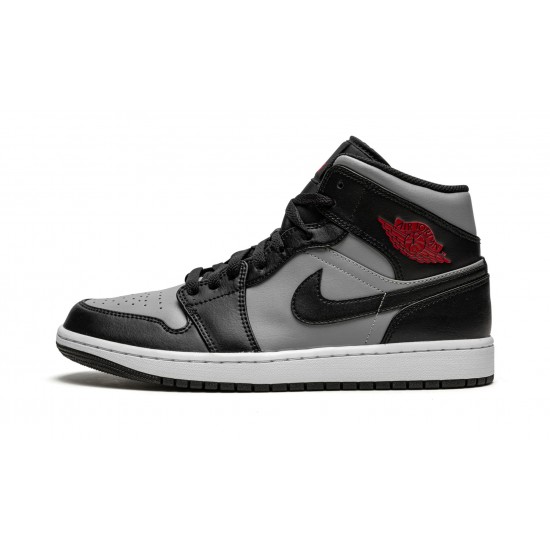 Nike Air Jordan 1 Mid Herre Shadow Red 554724-096 sko