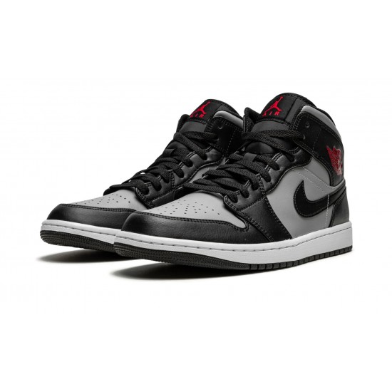 Nike Air Jordan 1 Mid Herre Shadow Red 554724-096 sko